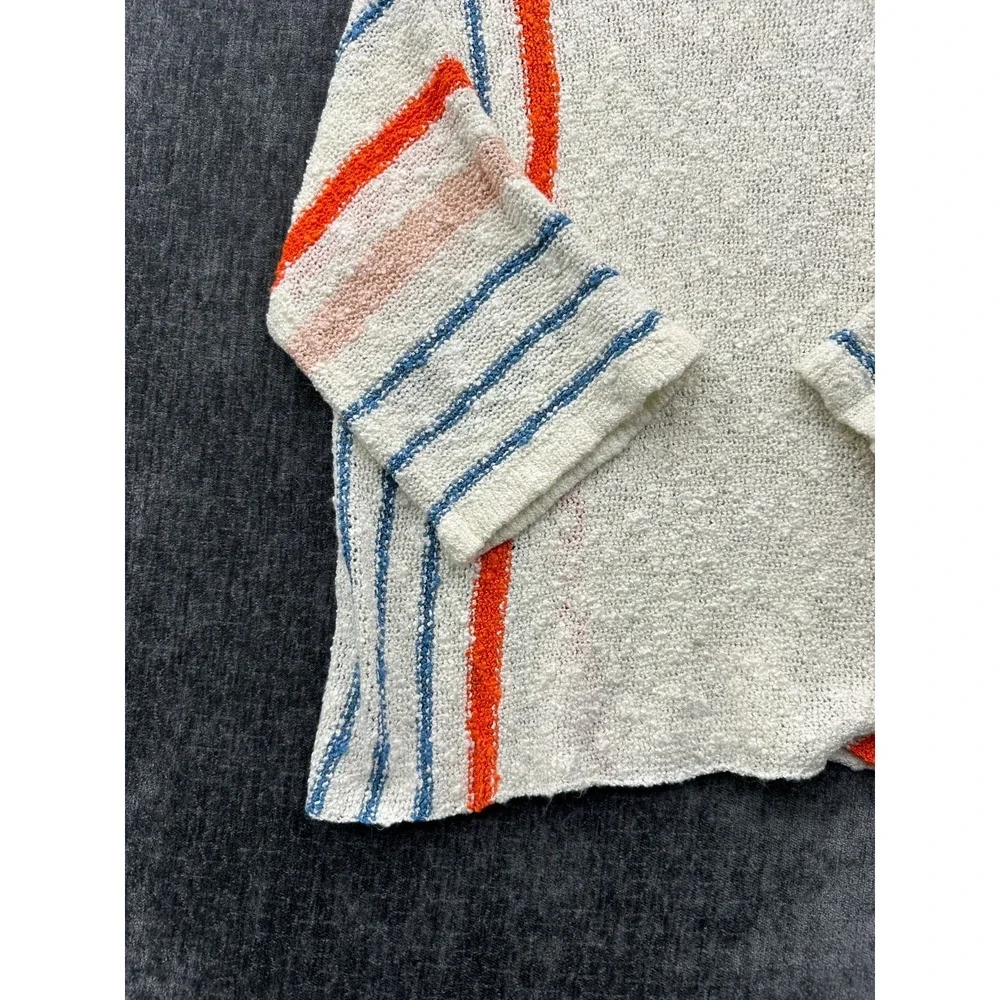 Dokotoo Sweater Womens‎ Medium White Colorblock Striped Comfy Cable Knit Winter
